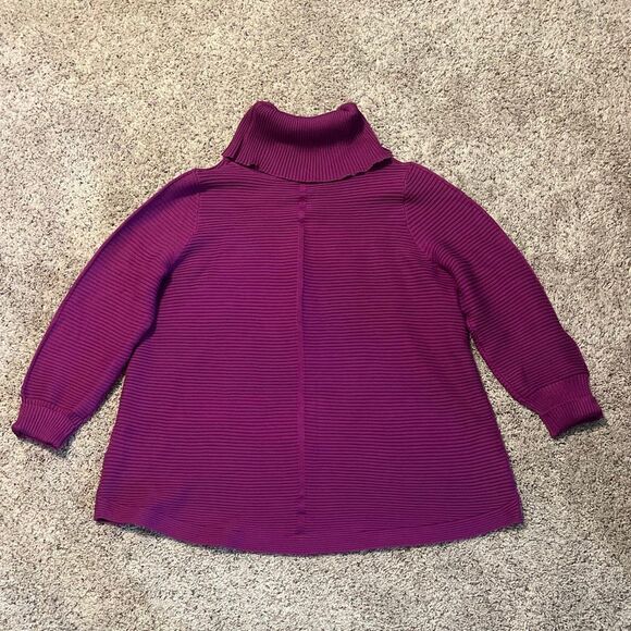 NorthStyle Purple Ribbed Turtleneck Sweater 1X - Picture 5 of 5
